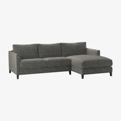 Sofa.com Izzy Small RHF Chaise Sofa in Liquorice Baylee Multi-Tone Viscose Linen