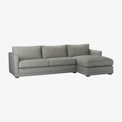 Sofa.com Aissa Large RHF Chaise Sofa in Mushroom Heathland Weave - sofa.com