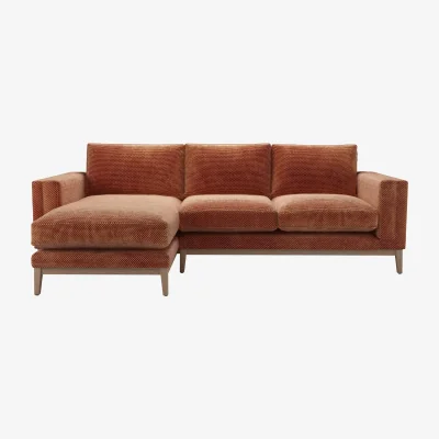 Sofa.com Costello  LHF Chaise Sofa in Pomegranate Bubble Velvet