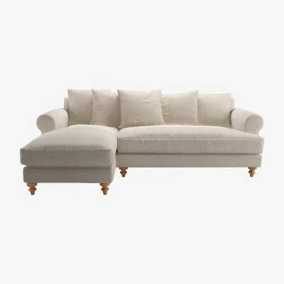 Sofa.com Teddy LHF Chaise Sofa in Jasmine Silky Jacquard Weave