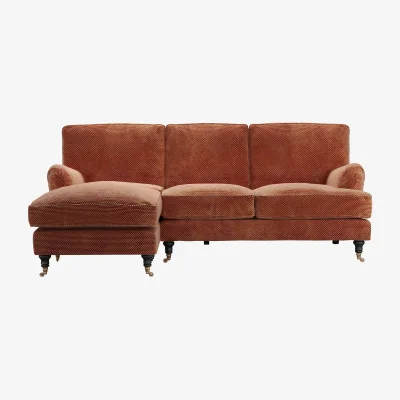 Sofa.com Bluebell LHF Chaise Sofa in Pomegranate Bubble Velvet
