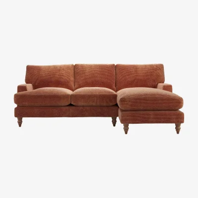 Sofa.com Isla Medium RHF Chaise Sofa in Pomegranate Bubble Velvet