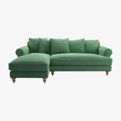 Sofa.com Teddy LHF Chaise Sofa in Celadon Easy Cotton