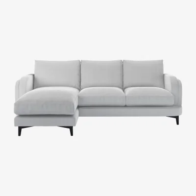 Sofa.com Boston Curved Arm LHF Chaise Sofa in Sea Spray Aquaclean Clever Chenille