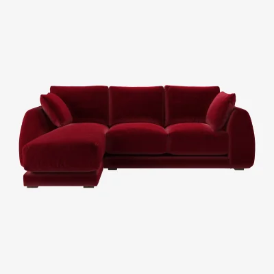 Sofa.com Carmel LHF Chaise Sofa in Malbec Cotton Matt Velvet