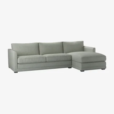 Sofa.com Aissa Large RHF Chaise Sofa in Sea Glass Baylee Viscose Linen - sofa.com