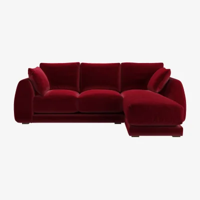 Sofa.com Carmel RHF Chaise Sofa in Malbec Cotton Matt Velvet