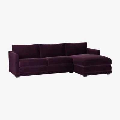 Sofa.com Aissa Medium RHF Chaise Storage Sofa in Damson Smart Velvet