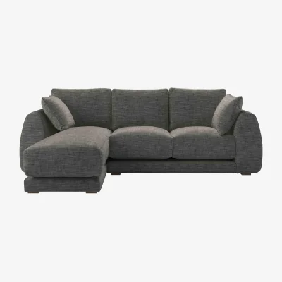 Sofa.com Carmel LHF Chaise Sofa in Liquorice Baylee Multi-Tone Viscose Linen