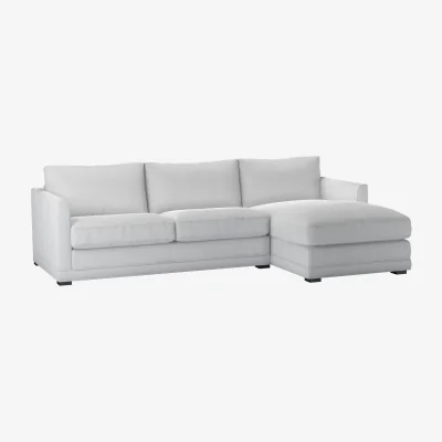 Sofa.com Aissa Large LHF Chaise Storage Sofa in Brick Aquaclean Clever Velvet