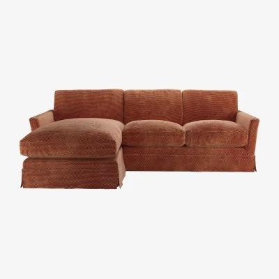 Sofa.com Otto Medium LHF Chaise Sofa in Pomegranate Bubble Velvet