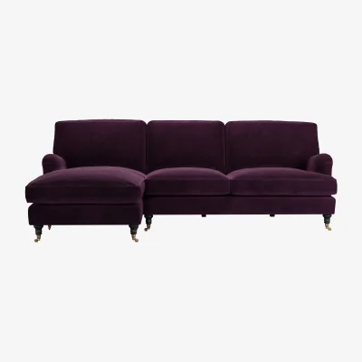 Sofa.com Bluebell Large LHF Chaise Sofa in Damson Smart Velvet