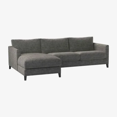 Sofa.com Izzy Medium LHF Chaise Sofa in Liquorice Baylee Multi-Tone Viscose Linen