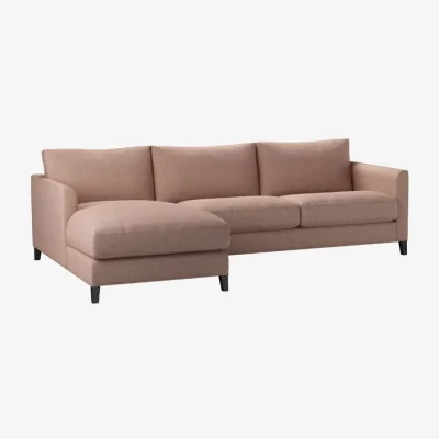 Sofa.com Izzy Medium LHF Chaise Sofa in Blush Pure Belgian Linen - sofa.com