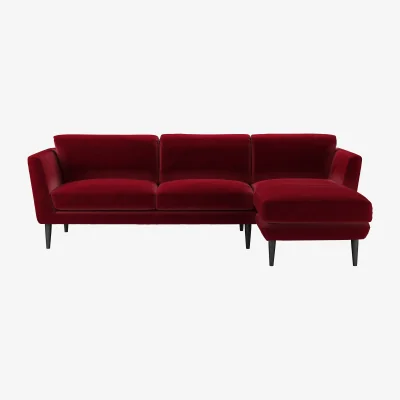 Sofa.com Holly Medium RHF Chaise Sofa in Malbec Cotton Matt Velvet