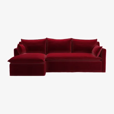 Sofa.com Anders LHF Chaise Sofa in Malbec Cotton Matt Velvet