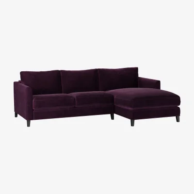 Sofa.com Izzy Small RHF Chaise Sofa in Damson Smart Velvet