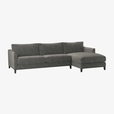 Sofa.com Izzy Large RHF Chaise Sofa in Liquorice Baylee Multi-Tone Viscose Linen