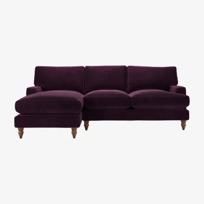 Sofa.com Isla Medium LHF Chaise Sofa in Damson Smart Velvet