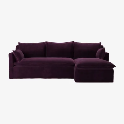 Sofa.com Anders RHF Chaise Sofa in Damson Smart Velvet