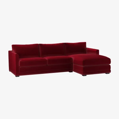 Sofa.com Aissa Medium RHF Chaise Storage Sofa in Malbec Cotton Matt Velvet