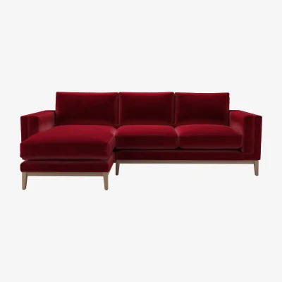 Sofa.com Costello  LHF Chaise Sofa in Malbec Cotton Matt Velvet