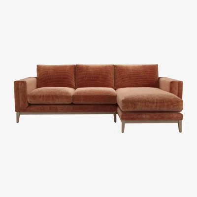 Sofa.com Costello  RHF Chaise Sofa in Pomegranate Bubble Velvet