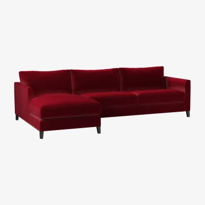 Sofa.com Izzy Large LHF Chaise Sofa in Malbec Cotton Matt Velvet