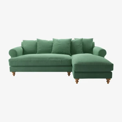 Sofa.com Teddy RHF Chaise Sofa in Celadon Easy Cotton