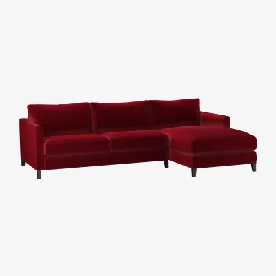 Sofa.com Izzy Medium RHF Chaise Sofa in Malbec Cotton Matt Velvet
