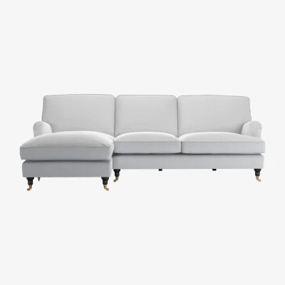 Sofa.com Bluebell Large RHF Chaise Sofa in Brick Aquaclean Clever Velvet