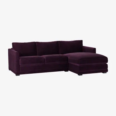 Sofa.com Aissa Small RHF Chaise Storage Sofa in Damson Smart Velvet