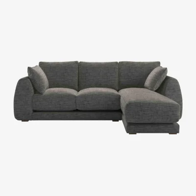 Sofa.com Carmel RHF Chaise Sofa in Liquorice Baylee Multi-Tone Viscose Linen