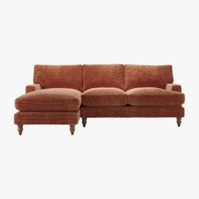 Sofa.com Isla Medium LHF Chaise Sofa in Pomegranate Bubble Velvet