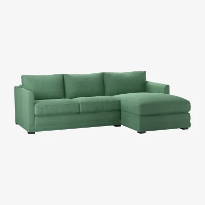 Sofa.com Aissa Small RHF Chaise Storage Sofa in Celadon Easy Cotton