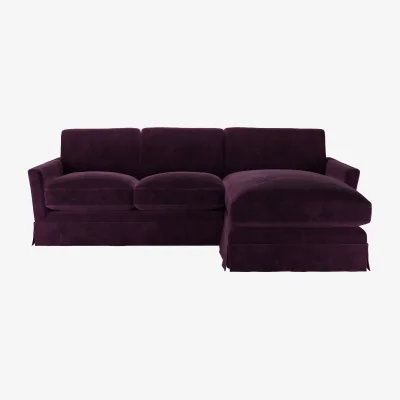 Sofa.com Otto Medium RHF Chaise Sofa in Damson Smart Velvet