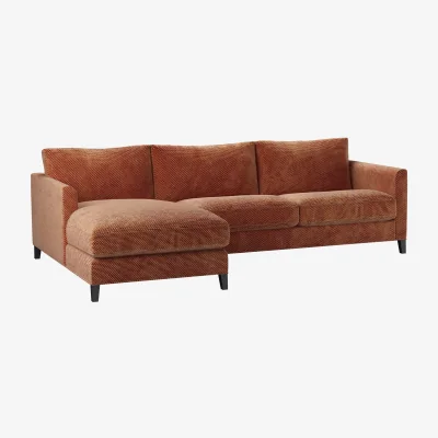 Sofa.com Izzy Medium LHF Chaise Sofa in Pomegranate Bubble Velvet