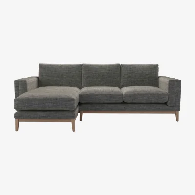 Sofa.com Costello  LHF Chaise Sofa in Liquorice Baylee Multi-Tone Viscose Linen
