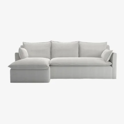 Sofa.com Anders LHF Chaise Sofa in Brick Aquaclean Clever Velvet