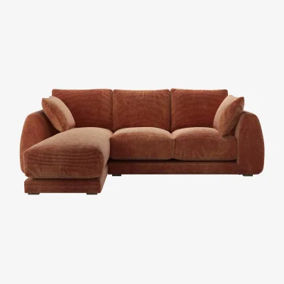 Sofa.com Carmel LHF Chaise Sofa in Pomegranate Bubble Velvet