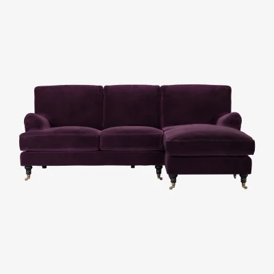 Sofa.com Bluebell RHF Chaise Sofa in Damson Smart Velvet