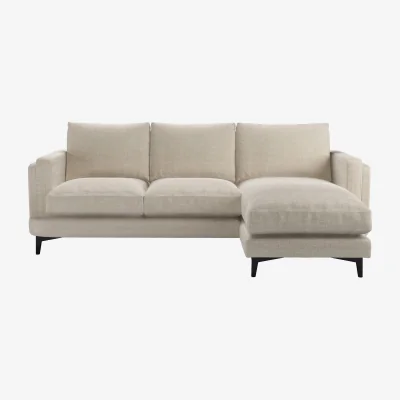 Sofa.com Boston Squared Arm RHF Chaise Sofa in Jasmine Silky Jacquard Weave