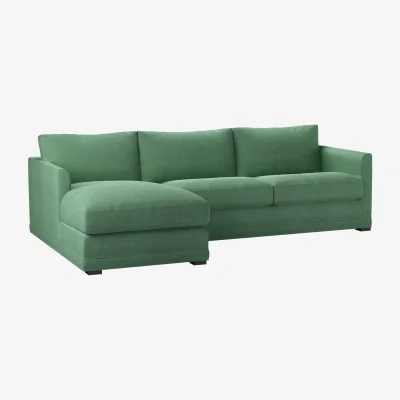 Sofa.com Aissa Medium LHF Chaise Sofa in Celadon Easy Cotton
