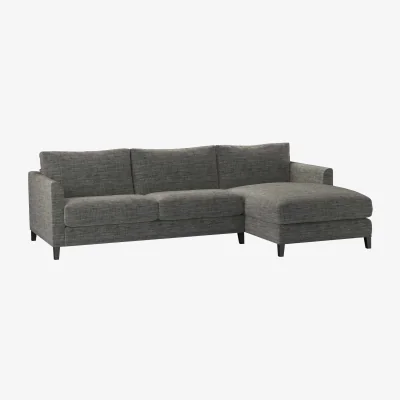 Sofa.com Izzy Medium RHF Chaise Sofa in Liquorice Baylee Multi-Tone Viscose Linen
