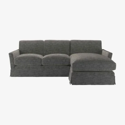 Sofa.com Otto Medium RHF Chaise Sofa in Liquorice Baylee Multi-Tone Viscose Linen
