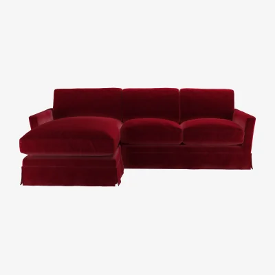 Sofa.com Otto Medium LHF Chaise Sofa in Malbec Cotton Matt Velvet