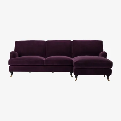Sofa.com Bluebell Large RHF Chaise Sofa in Damson Smart Velvet