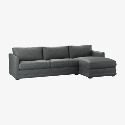Sofa.com Aissa Large RHF Chaise Storage Sofa in Niagara Powdered Leather - sofa.com