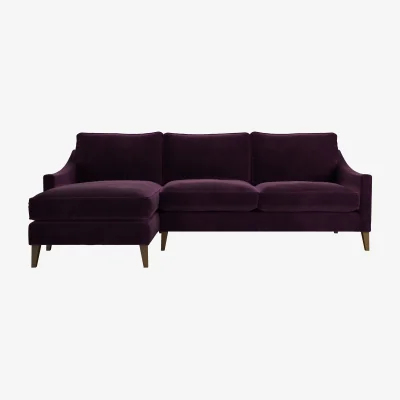 Sofa.com Iggy Medium LHF Chaise Sofa in Damson Smart Velvet
