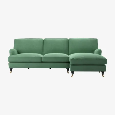 Sofa.com Bluebell Large RHF Chaise Sofa in Celadon Easy Cotton